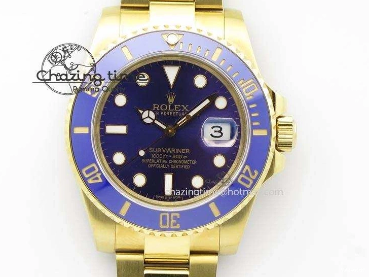 Blue Best ETA2836 BP Submariner Gold Dial Swiss Full Edition 0410
